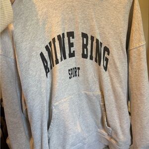 Anine Bing Heather Gray Sport Hoodie